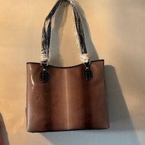 Maxx New York Brown Tote with Black Handles. Brand new